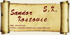 Šandor Kostović vizit kartica